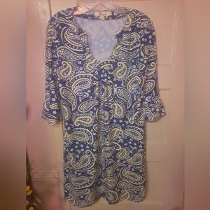 Aryeh Paisley Bell Sleeve Dress